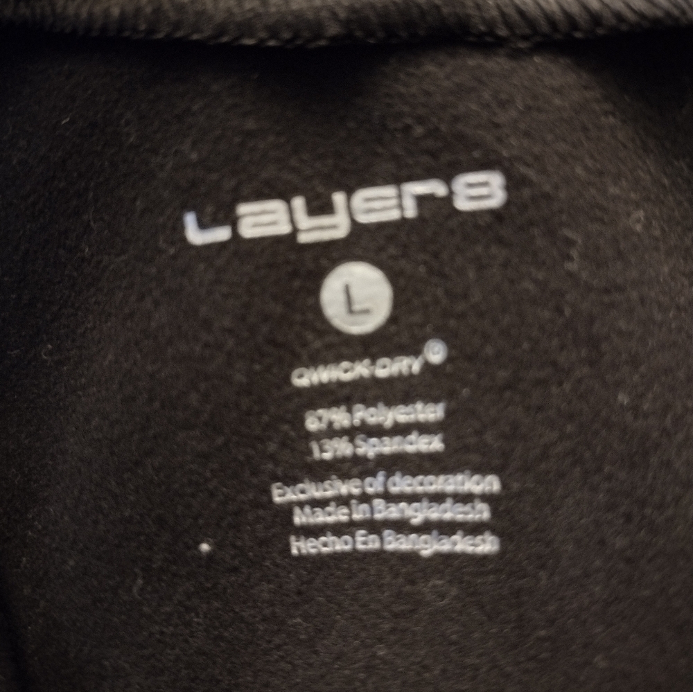 Layer 8 Black Quarter-Zip Sweatshirt Large - Picture 4 of 11